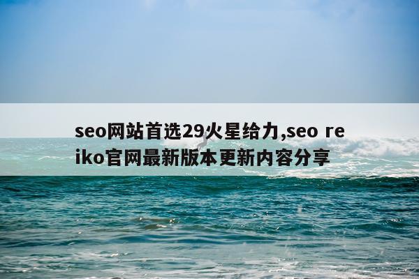 seo网站首选29火星给力,seo reiko官网最新版本更新内容分享