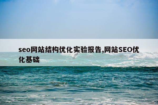 seo网站结构优化实验报告,网站SEO优化基础