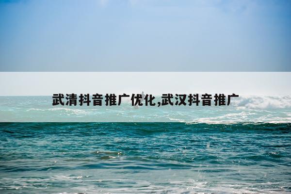 武清抖音推广优化,武汉抖音推广