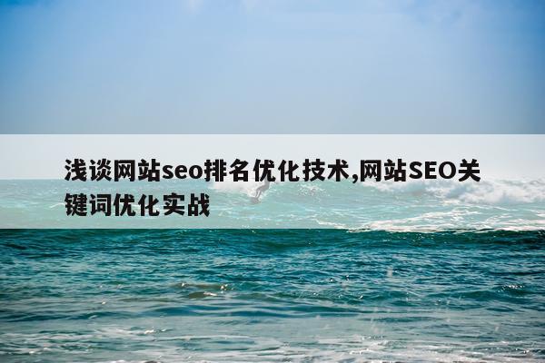 浅谈网站seo排名优化技术,网站SEO关键词优化实战