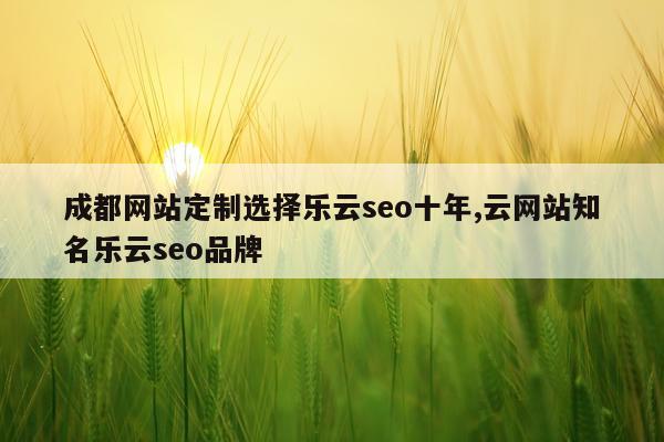 成都网站定制选择乐云seo十年,云网站知名乐云seo品牌