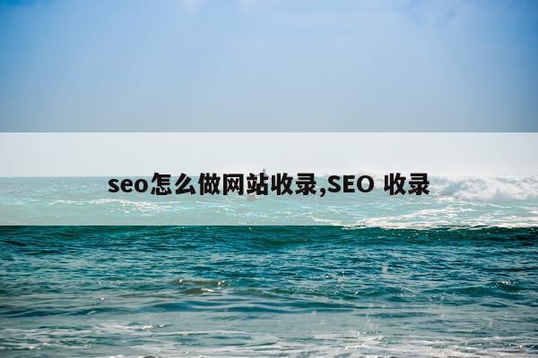 seo怎么做网站收录,SEO 收录
