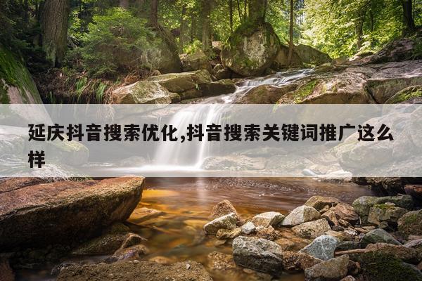延庆抖音搜索优化,抖音搜索关键词推广这么样