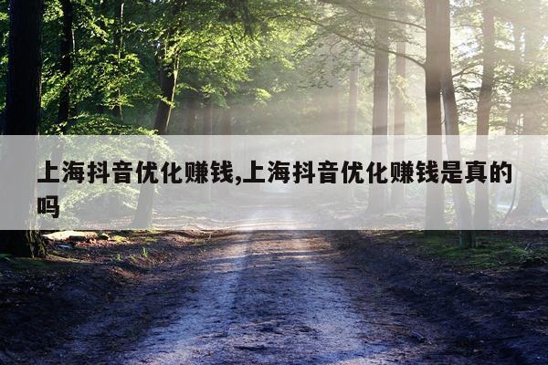 上海抖音优化赚钱,上海抖音优化赚钱是真的吗
