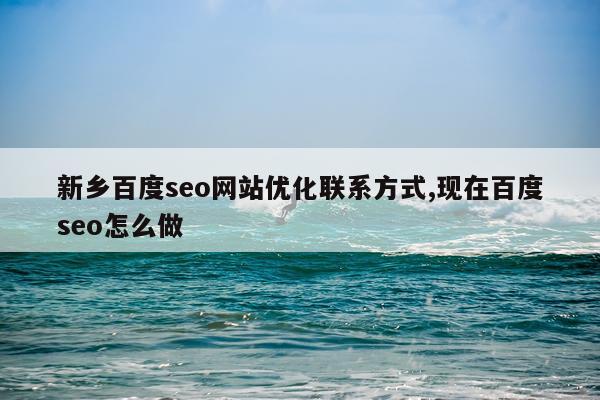新乡百度seo网站优化联系方式,现在百度seo怎么做