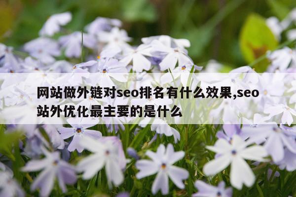 网站做外链对seo排名有什么效果,seo站外优化最主要的是什么