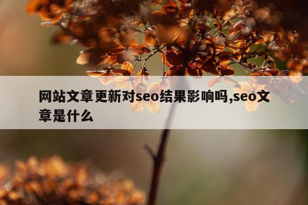 网站文章更新对seo结果影响吗,seo文章是什么