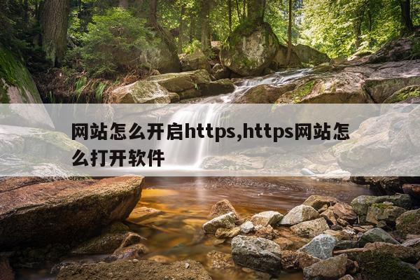 网站怎么开启https,https网站怎么打开软件