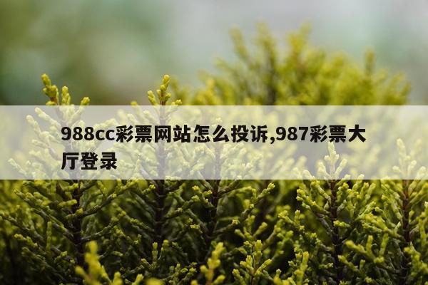 988cc彩票网站怎么投诉,987彩票大厅登录