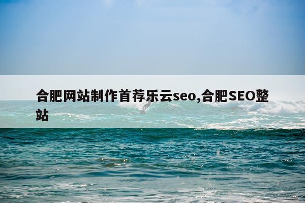 合肥网站制作首荐乐云seo,合肥SEO整站