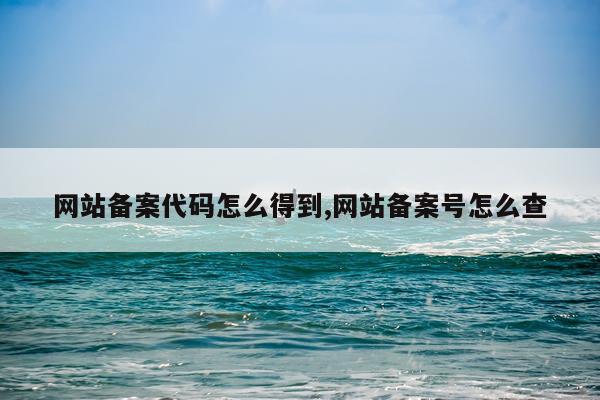 网站备案代码怎么得到,网站备案号怎么查