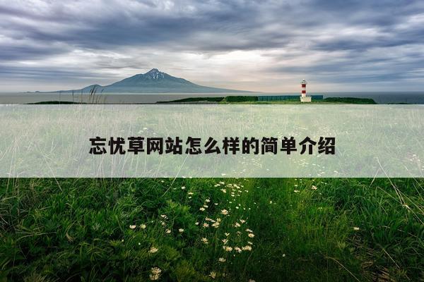 忘忧草网站怎么样的简单介绍