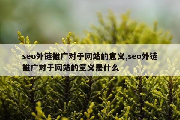 seo外链推广对于网站的意义,seo外链推广对于网站的意义是什么