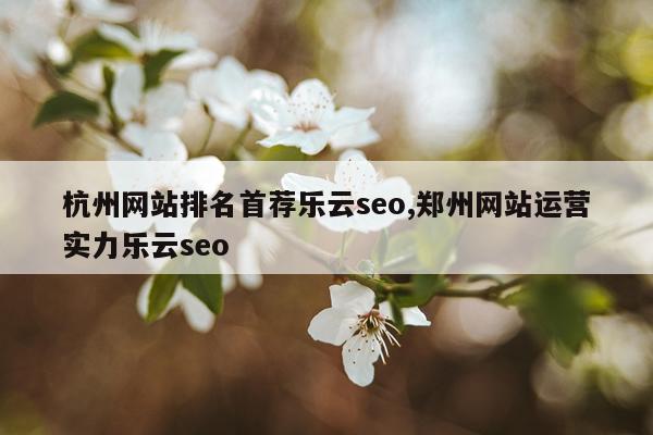 杭州网站排名首荐乐云seo,郑州网站运营实力乐云seo