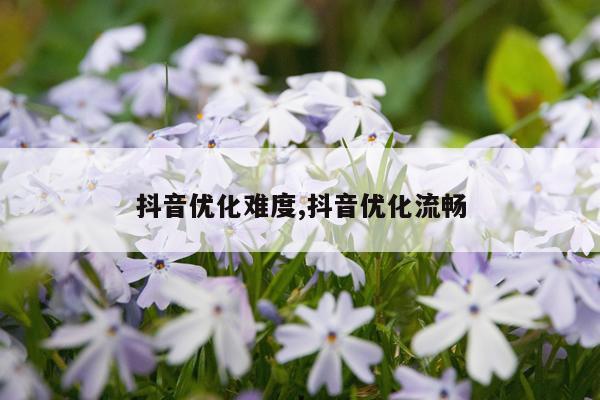 抖音优化难度,抖音优化流畅