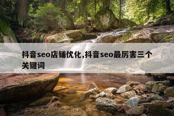 抖音seo店铺优化,抖音seo最厉害三个关键词