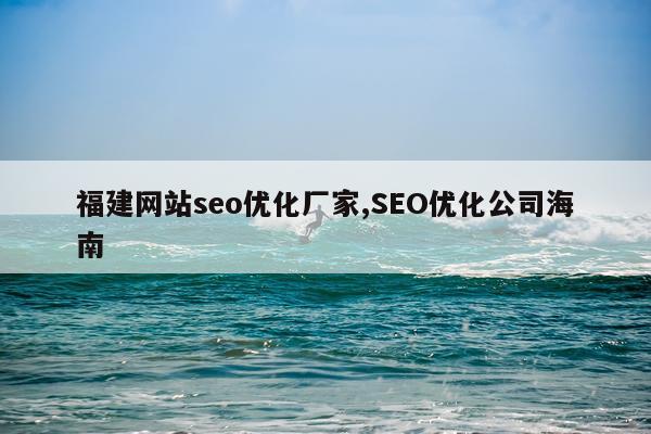 福建网站seo优化厂家,SEO优化公司海南