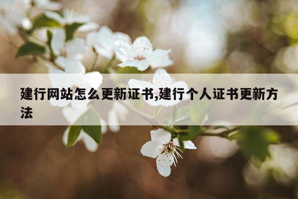 建行网站怎么更新证书,建行个人证书更新方法