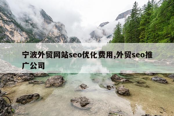 宁波外贸网站seo优化费用,外贸seo推广公司