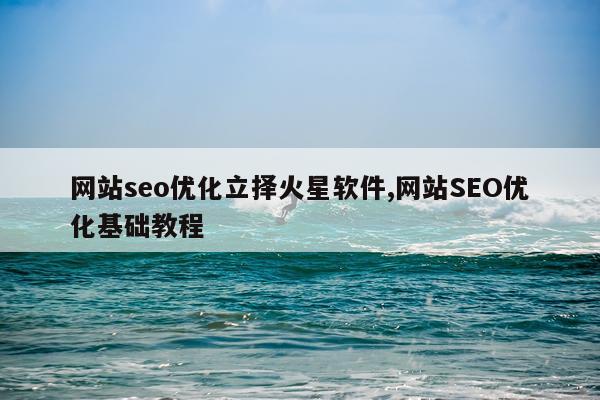 网站seo优化立择火星软件,网站SEO优化基础教程