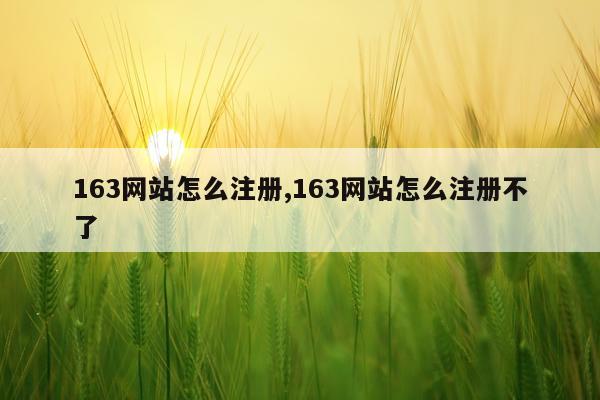 163网站怎么注册,163网站怎么注册不了