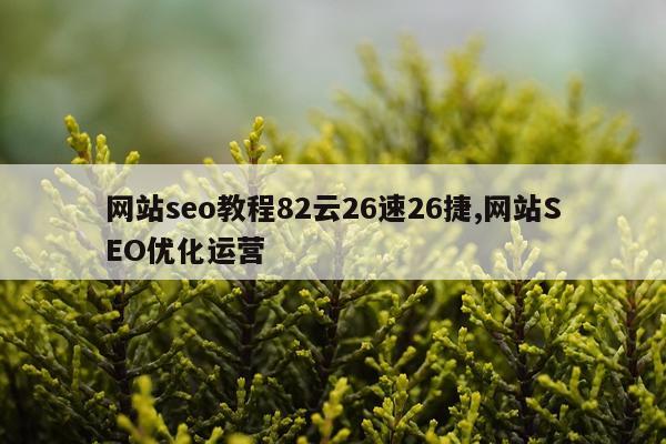 网站seo教程82云26速26捷,网站SEO优化运营