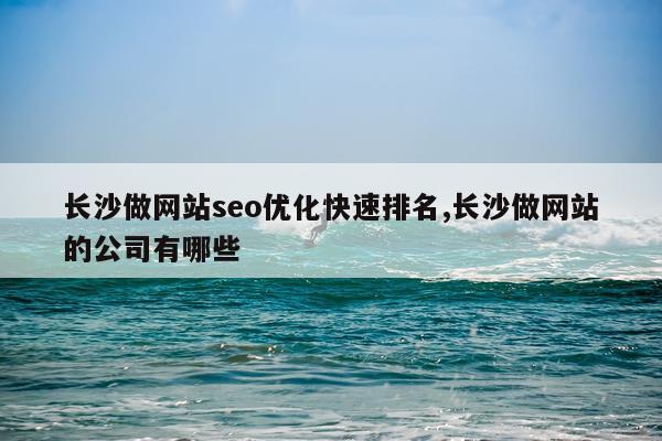 长沙做网站seo优化快速排名,长沙做网站的公司有哪些