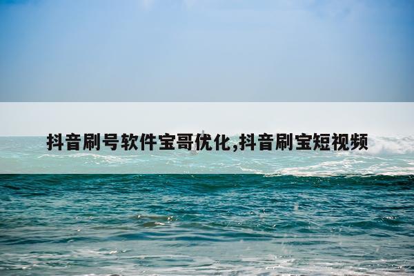 抖音刷号软件宝哥优化,抖音刷宝短视频