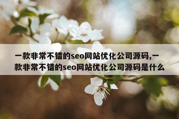 一款非常不错的seo网站优化公司源码,一款非常不错的seo网站优化公司源码是什么