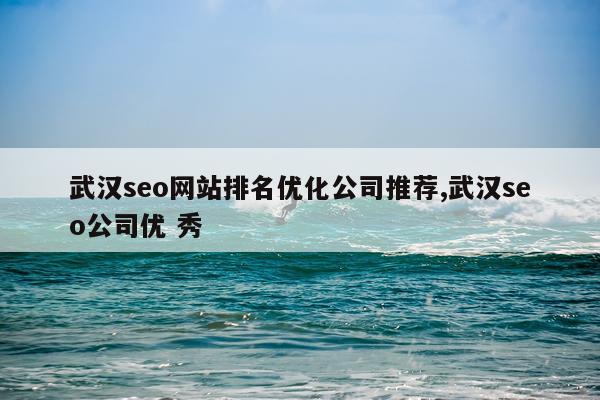 武汉seo网站排名优化公司推荐,武汉seo公司优 秀