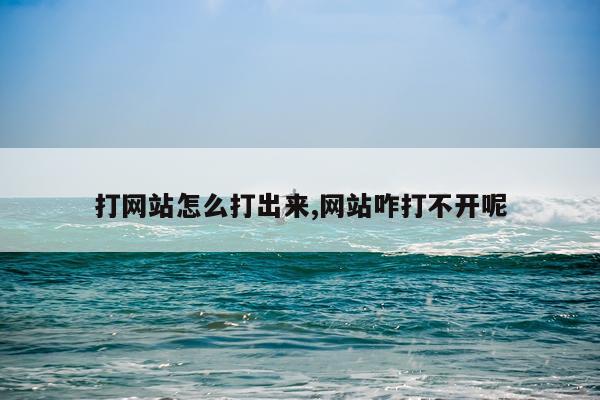 打网站怎么打出来,网站咋打不开呢