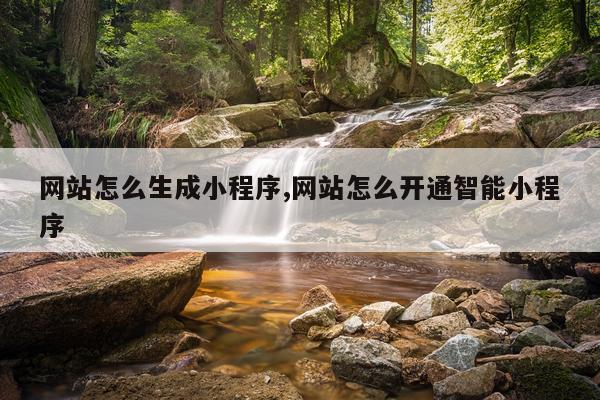 网站怎么生成小程序,网站怎么开通智能小程序