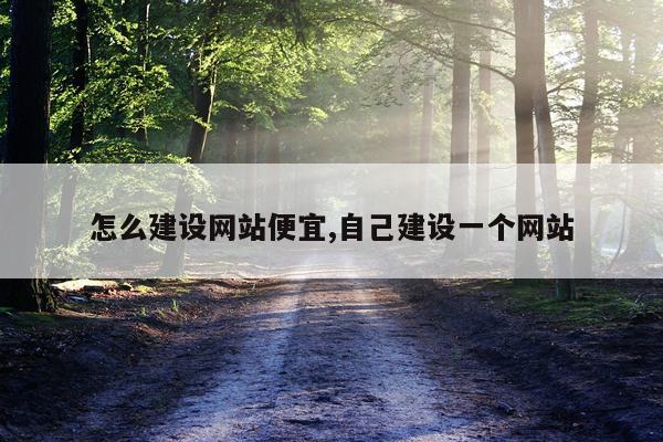 怎么建设网站便宜,自己建设一个网站