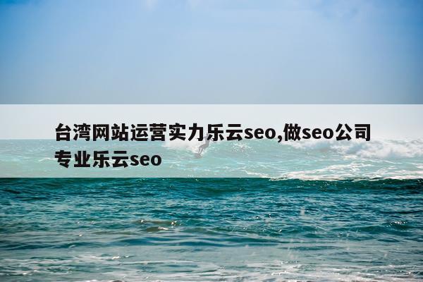 台湾网站运营实力乐云seo,做seo公司专业乐云seo