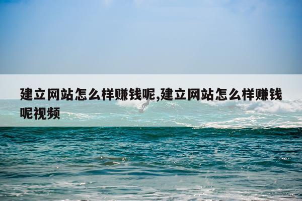建立网站怎么样赚钱呢,建立网站怎么样赚钱呢视频