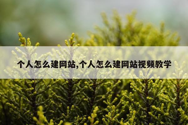 个人怎么建网站,个人怎么建网站视频教学