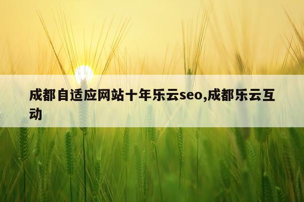 成都自适应网站十年乐云seo,成都乐云互动