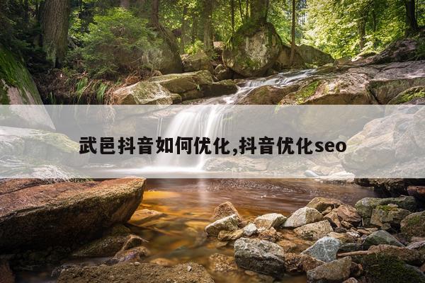 武邑抖音如何优化,抖音优化seo