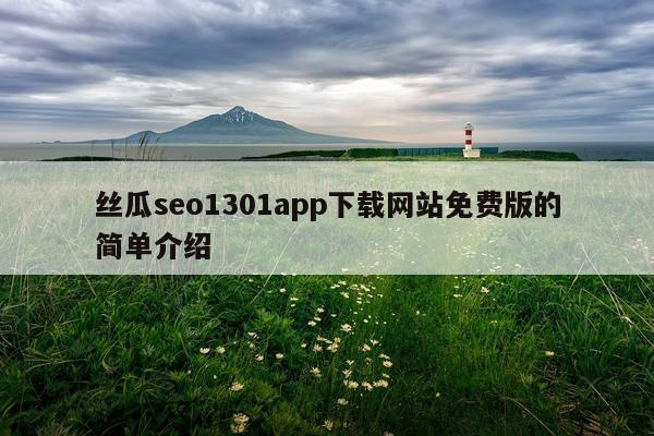 丝瓜seo1301app下载网站免费版的简单介绍