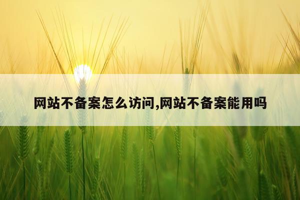网站不备案怎么访问,网站不备案能用吗
