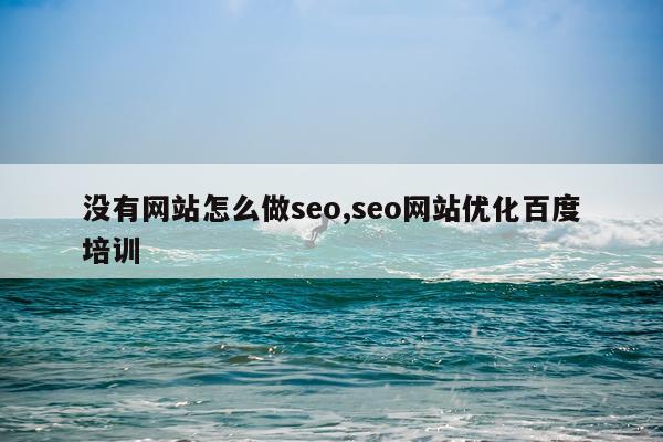 没有网站怎么做seo,seo网站优化百度培训