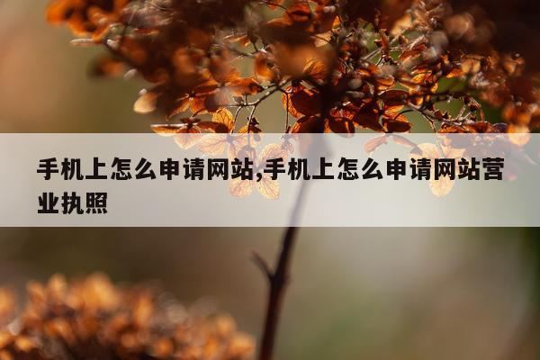 手机上怎么申请网站,手机上怎么申请网站营业执照