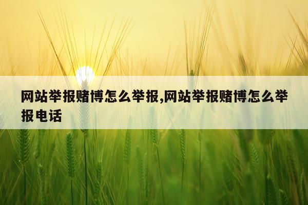 网站举报赌博怎么举报,网站举报赌博怎么举报电话