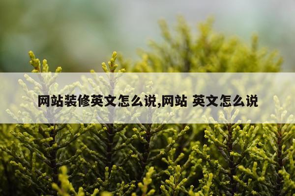 网站装修英文怎么说,网站 英文怎么说