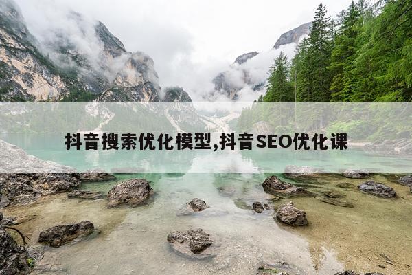 抖音搜索优化模型,抖音SEO优化课