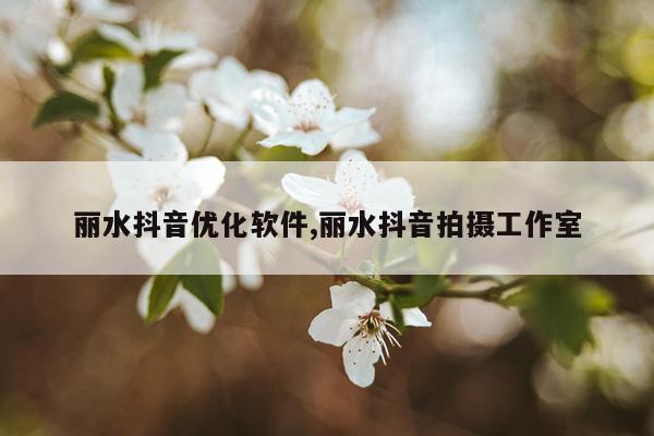 丽水抖音优化软件,丽水抖音拍摄工作室
