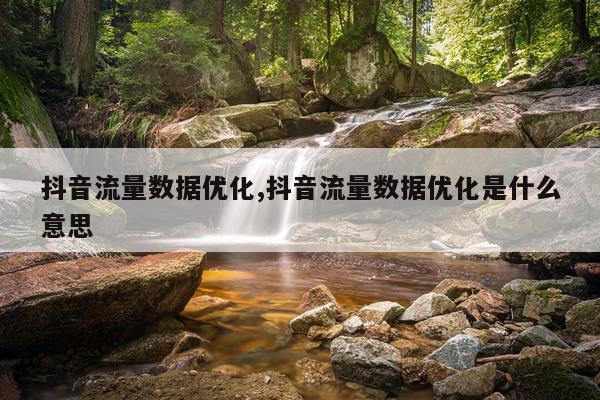 抖音流量数据优化,抖音流量数据优化是什么意思