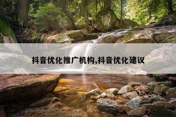 抖音优化推广机构,抖音优化建议