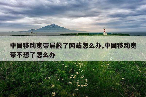 中国移动宽带屏蔽了网站怎么办,中国移动宽带不想了怎么办