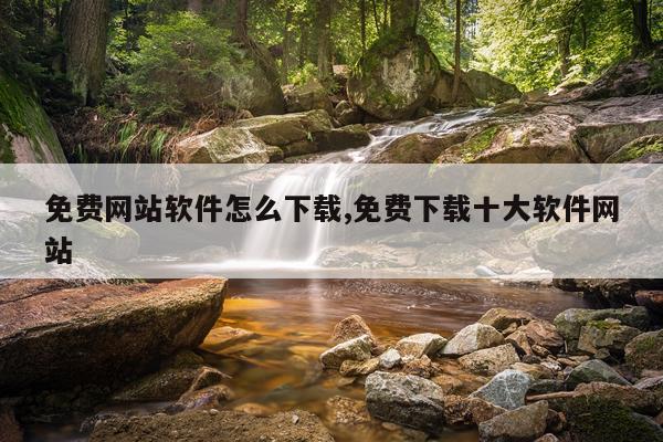 免费网站软件怎么下载,免费下载十大软件网站